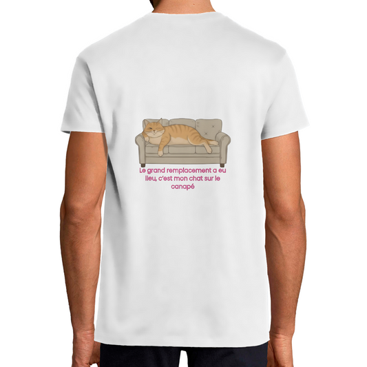 T-shirt blancstreetwear militant engagé grand remplacement chat