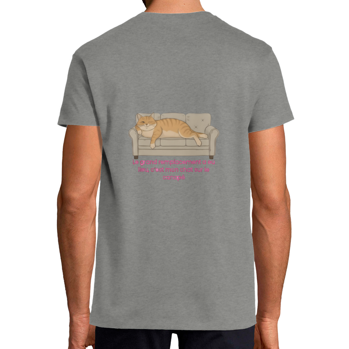 T-shirt gris streetwear militant engagé grand remplacement chat