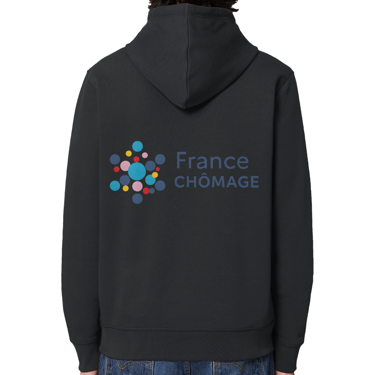 sweat détiurnement logo france travail sur fond noir